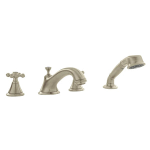[25502EN1] 4-Hole 2-Handle Deck Mount Roman Tub Faucet with 1.75 GPM Hand Shower - GROHE StarLight Chrome