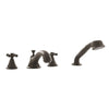 [25502ZB1] 4-Hole 2-Handle Deck Mount Roman Tub Faucet with 1.75 GPM Hand Shower - GROHE StarLight Chrome