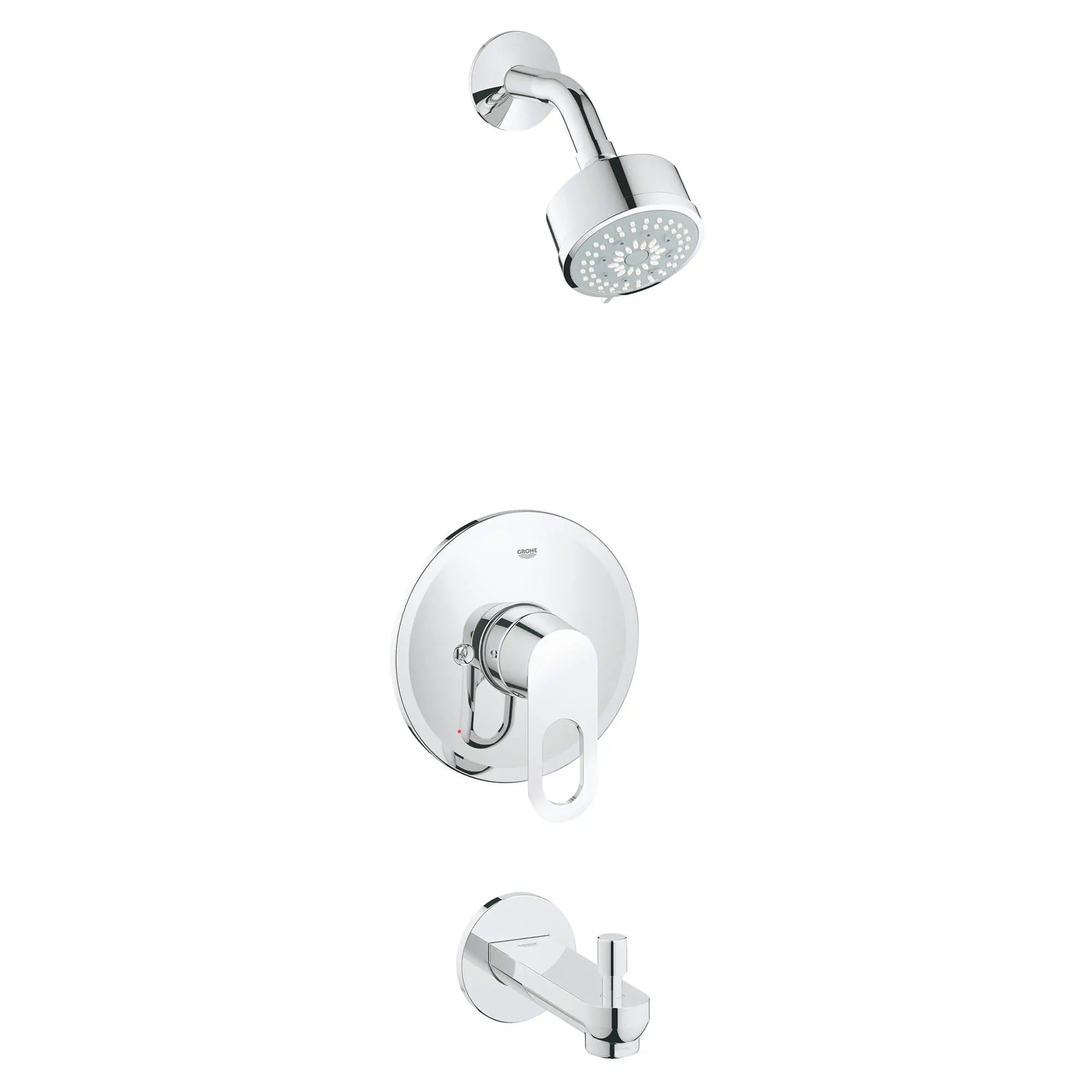 Ensemble douche/bain // CHROME STARLIGHT GROHE // 13786_26017000-bauloop-showertub-combination-starlight-chrome_0_CDNwebp.webp