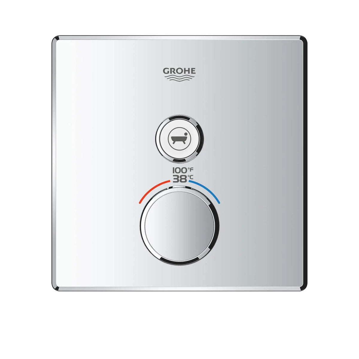 GrohTherm SmartControl Garniture de valve thermostatique ? fonction simple // CHROME STARLIGHT GROHE // 1386_29140000-single-function-thermostatic-trim-with-control-module-enviro-4_0_CDNwebp_78bd80a2-f15d-42ea-adee-65495b7cd767.webp