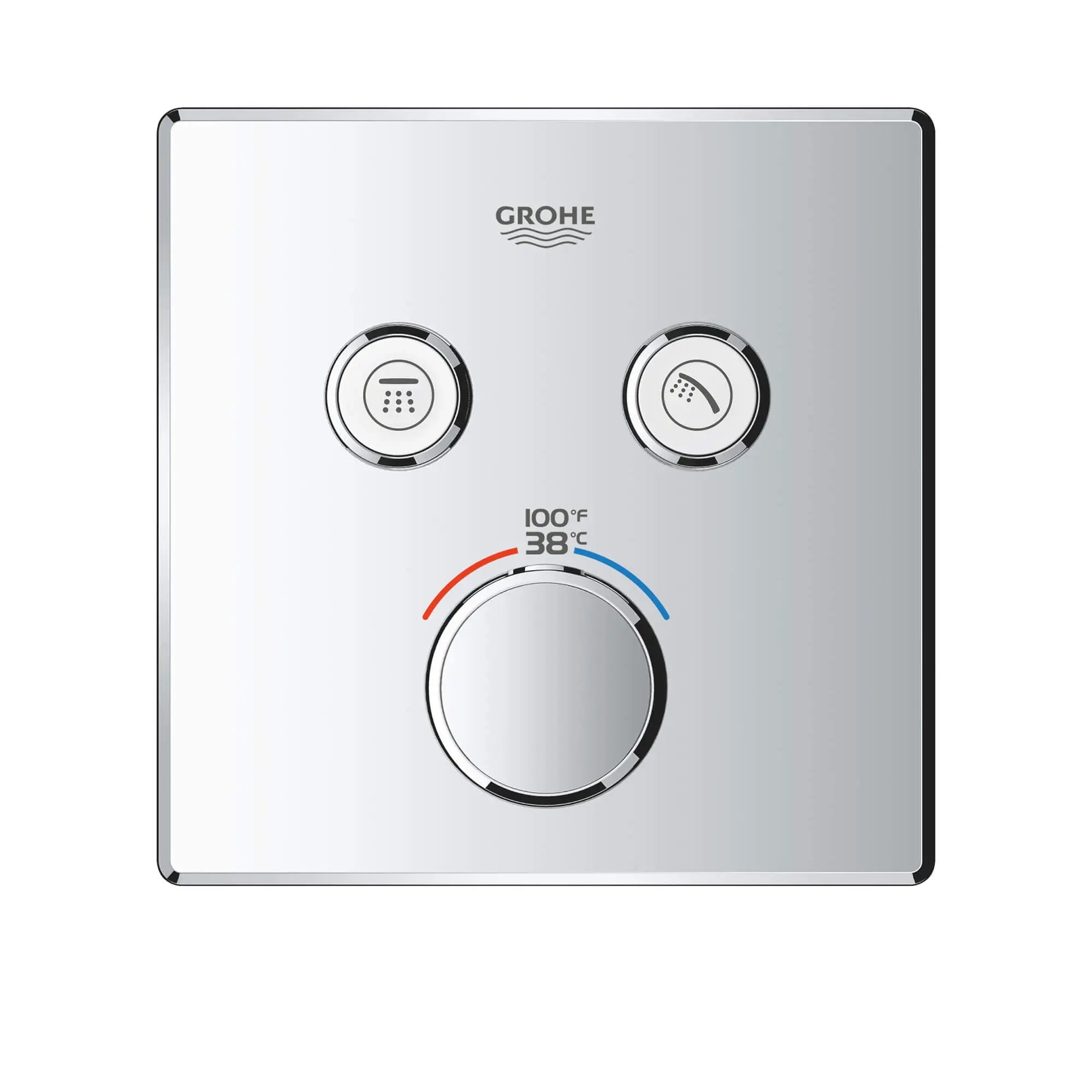GrohTherm SmartControl Garniture de valve thermostatique à fonction double // CHROME STARLIGHT GROHE // 1391_29141000-dual-function-thermostatic-trim-with-control-module-enviro-3_0_CDNwebp.webp