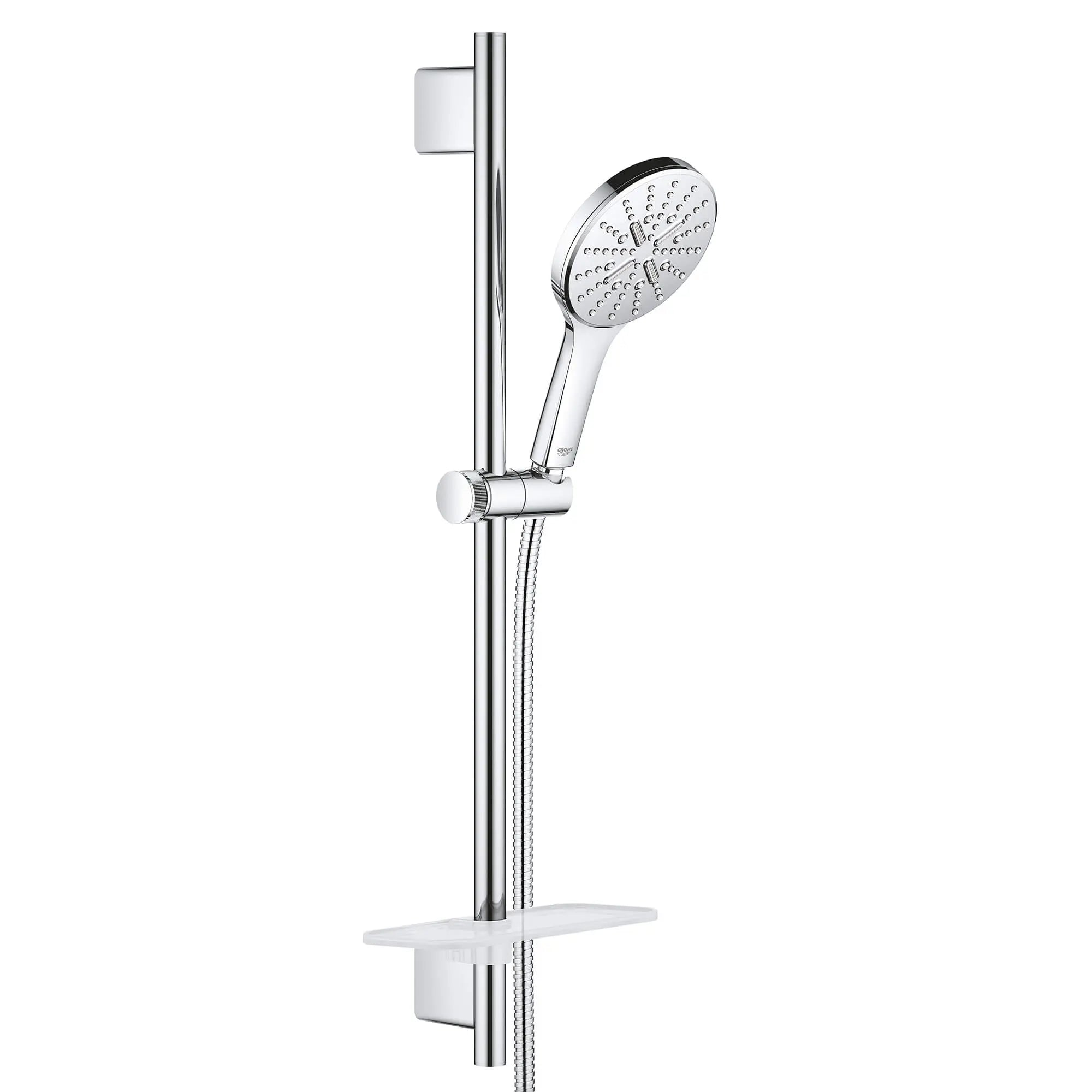 Rainshower SmartActive 130 Ensemble de barre coulissante de 24 po pour douchette - 3 jets, 6,6 L/min (1,75 gpm) // CHROME STARLIGHT GROHE // 13964_26547000-rainshower-smartactive-130-shower-set-starlight-chrome_0_CDNwebp.webp