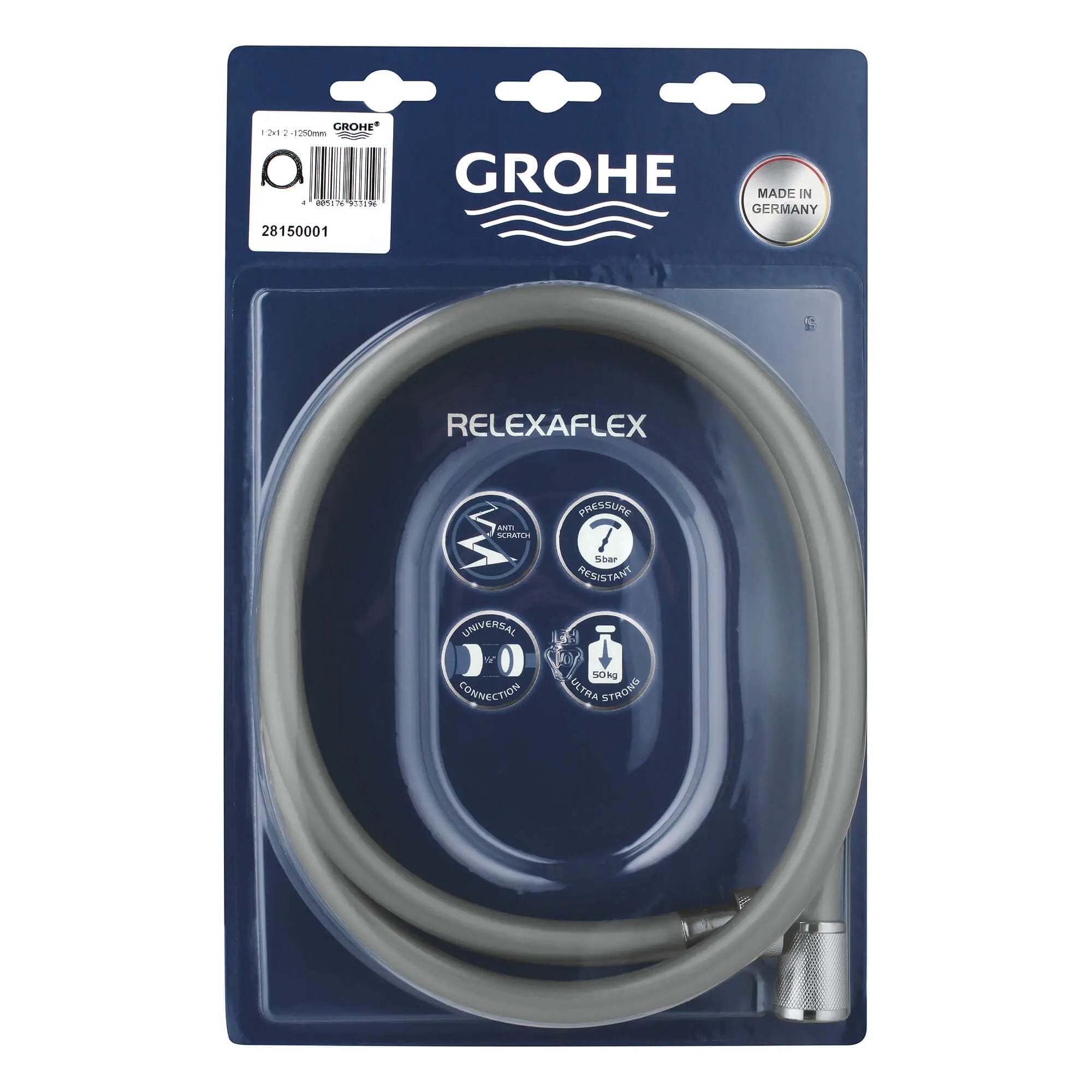 RelexaFlex Boyau de douche en plastique // CHROME STARLIGHT GROHE // 14387_28150001-relexaflex-49-inch-hose-starlight-chrome_0_CDNwebp.webp