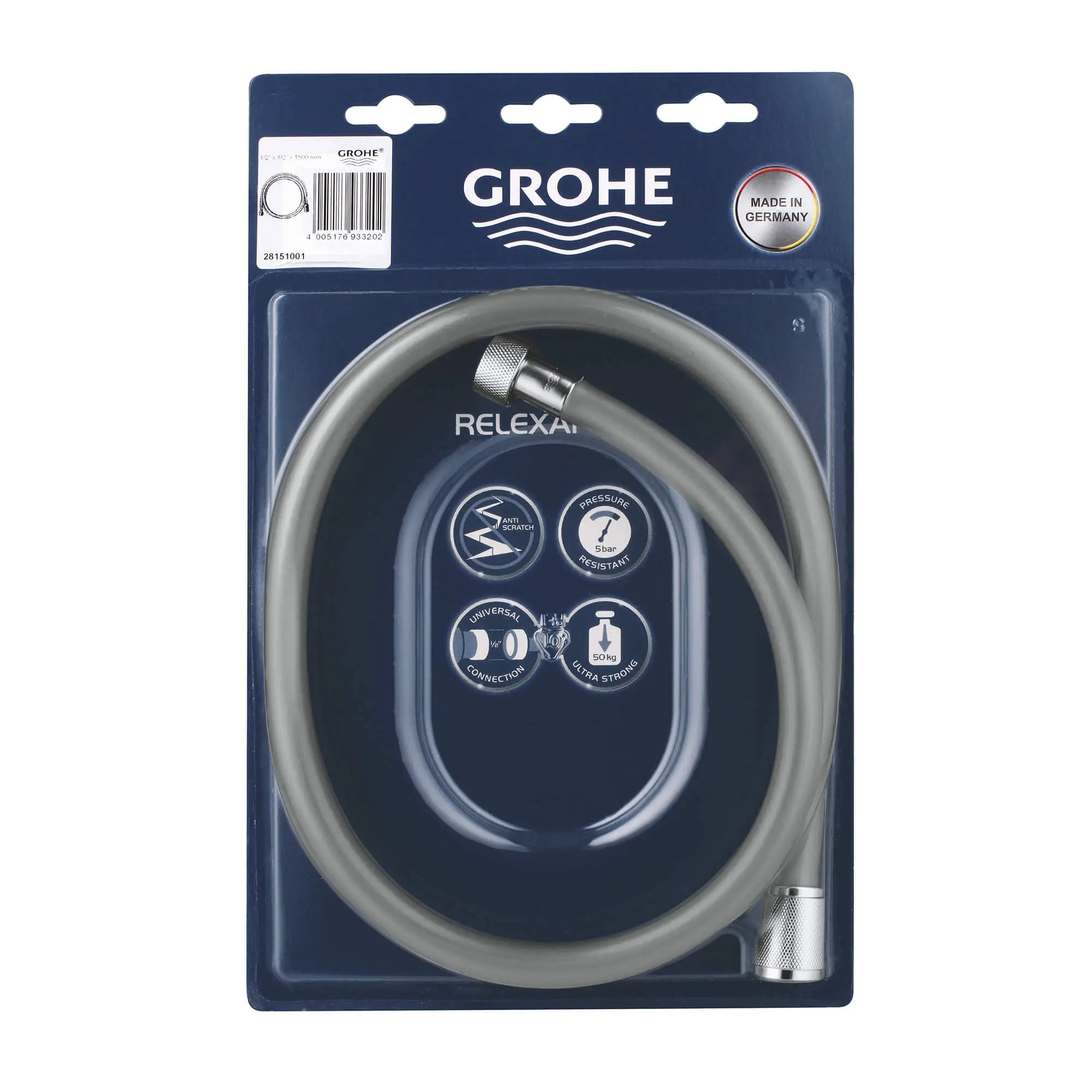 RelexaFlex Boyau de douche en plastique // CHROME STARLIGHT GROHE // 14396_28151001-relexaflex-59-inch-hose-starlight-chrome-2_0_CDNwebp.webp