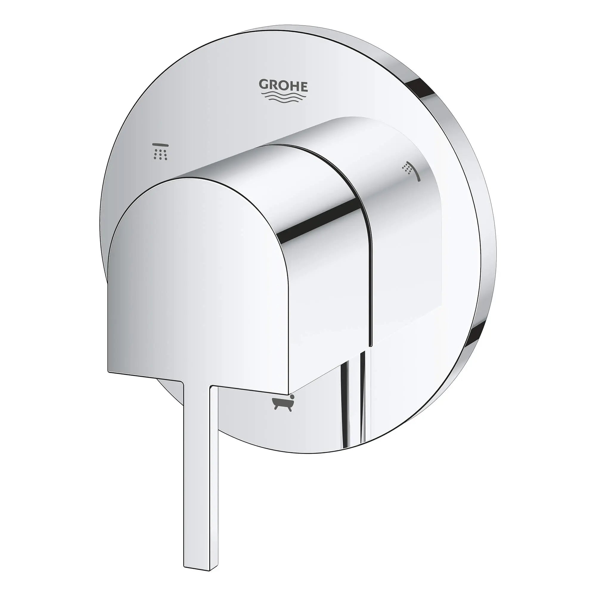 Plus Garniture d’inverseur à trois voies // CHROME STARLIGHT GROHE // 1447_29222003-3-way-diverter-trim-enviro-1_0_CDNwebp.webp