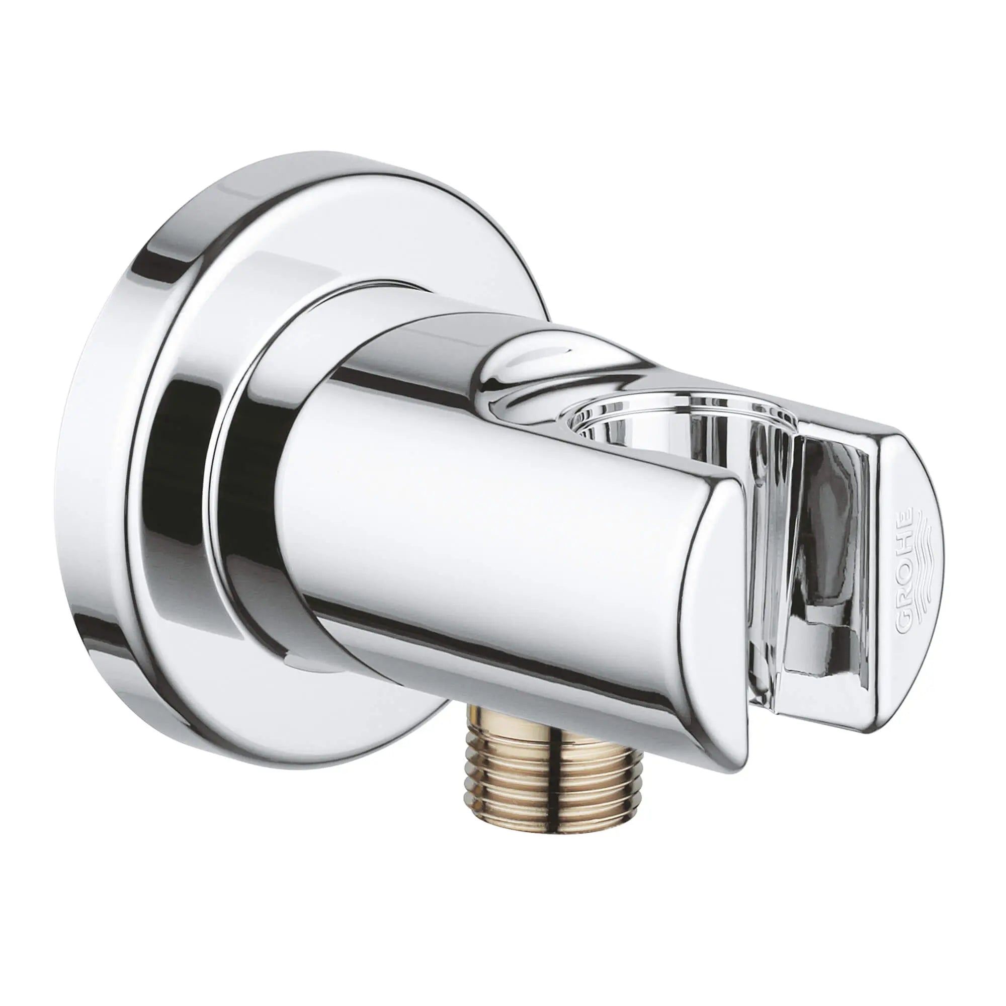 Raccord-union avec porte-douchette // CHROME STARLIGHT GROHE // 14632_28629000-relexa-shower-wall-union-12-inch-starlight-chrome_0_CDNwebp.webp
