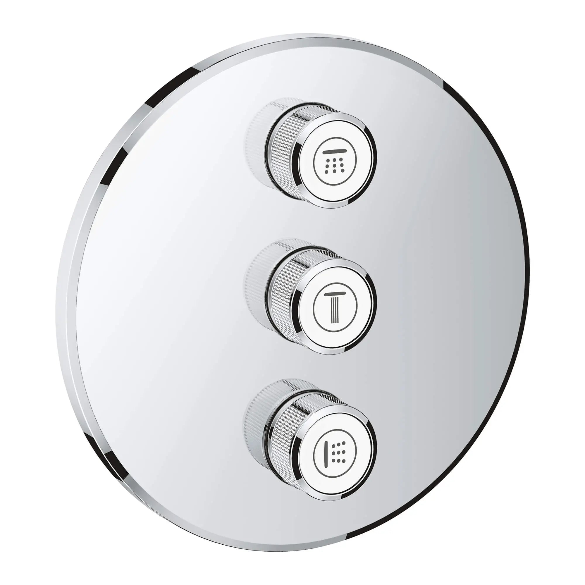 GrohTherm SmartControl Garniture de soupape de commande de débit triple // CHROME STARLIGHT GROHE // 14734_29122000-grohtherm-smartcontrol-triple-volume-control-trim-starlight-chrome_0_CDNwebp.webp