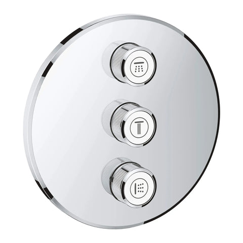 GrohTherm SmartControl Garniture de soupape de commande de débit triple - Chrome StarLight GROHE