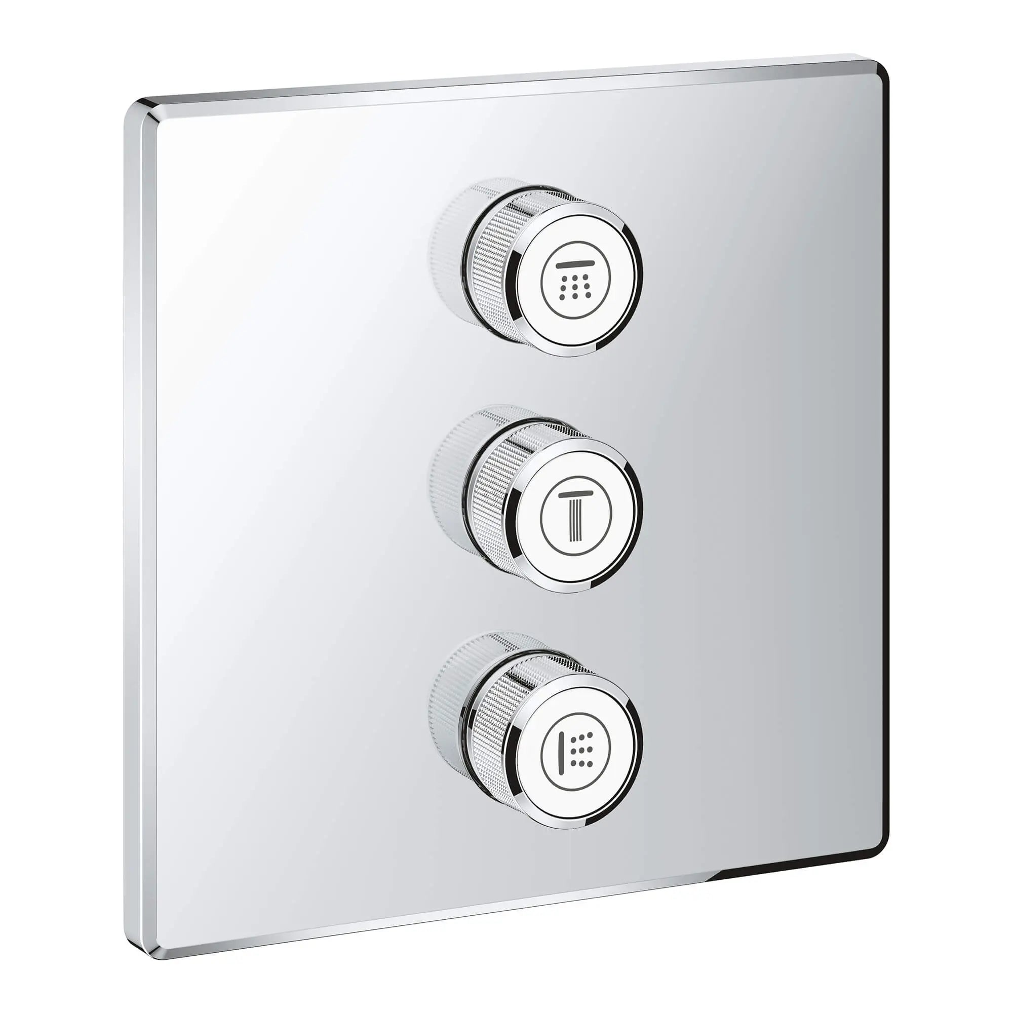 GrohTherm SmartControl Garniture de soupape de commande de débit triple // CHROME STARLIGHT GROHE // 14737_29127000-grohtherm-smartcontrol-triple-volume-control-trim-starlight-chrome_0_CDNwebp.webp