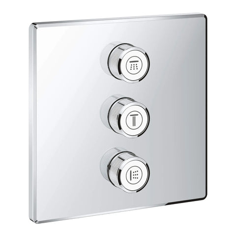 GrohTherm SmartControl Garniture de soupape de commande de débit triple - Chrome StarLight GROHE