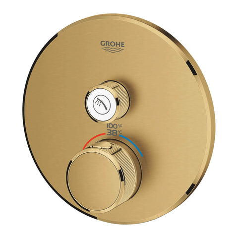 GrohTherm SmartControl - Garniture de valve thermostatique à fonction simple - Aube fraîche brossé