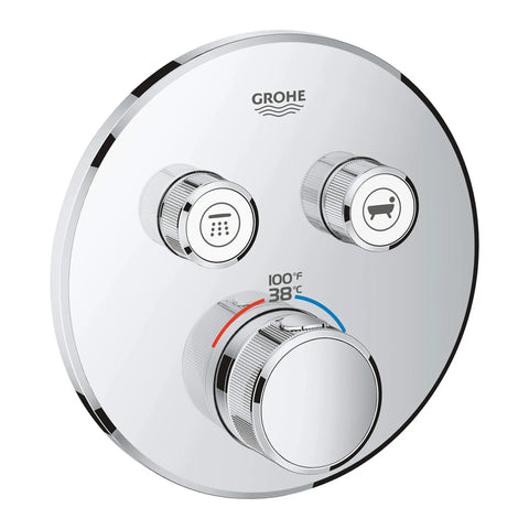 GrohTherm SmartControl Garniture de valve thermostatique à fonction double - Chrome StarLight GROHE