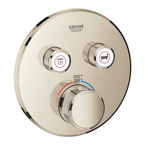 GrohTherm SmartControl Garniture de valve thermostatique à fonction double - Nickel poli  InfinityFinish