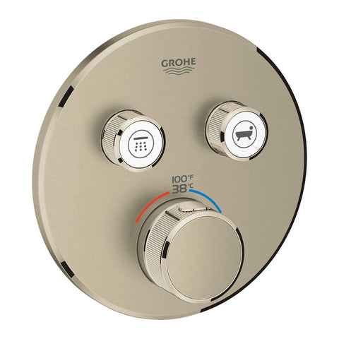 GrohTherm SmartControl Garniture de valve thermostatique à fonction double - Nickel brossé InfinityFinish