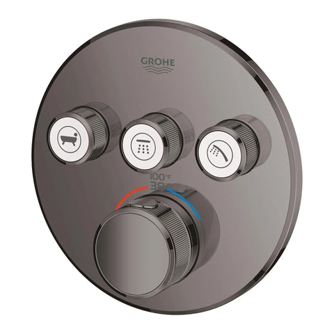 GrohTherm SmartControl Garniture de valve thermostatique à fonction triple - Graphite dur
