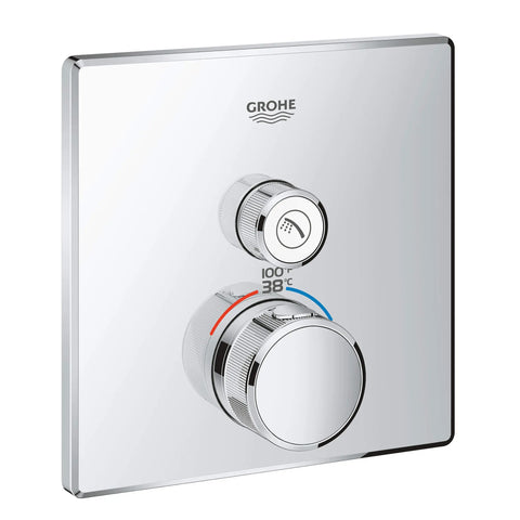 GrohTherm SmartControl Garniture de valve thermostatique à fonction simple  - Chrome StarLight GROHE