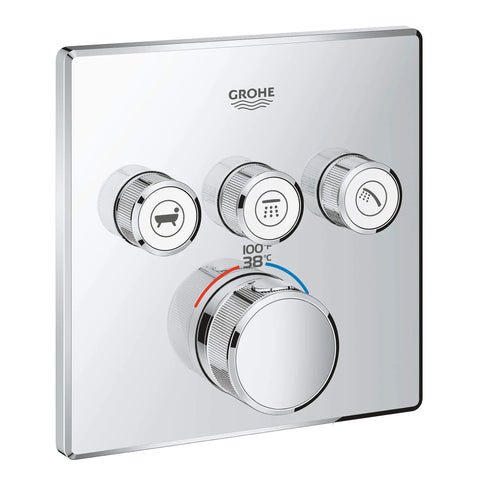 GrohTherm SmartControl Garniture de valve thermostatique à fonction triple - Chrome StarLight GROHE