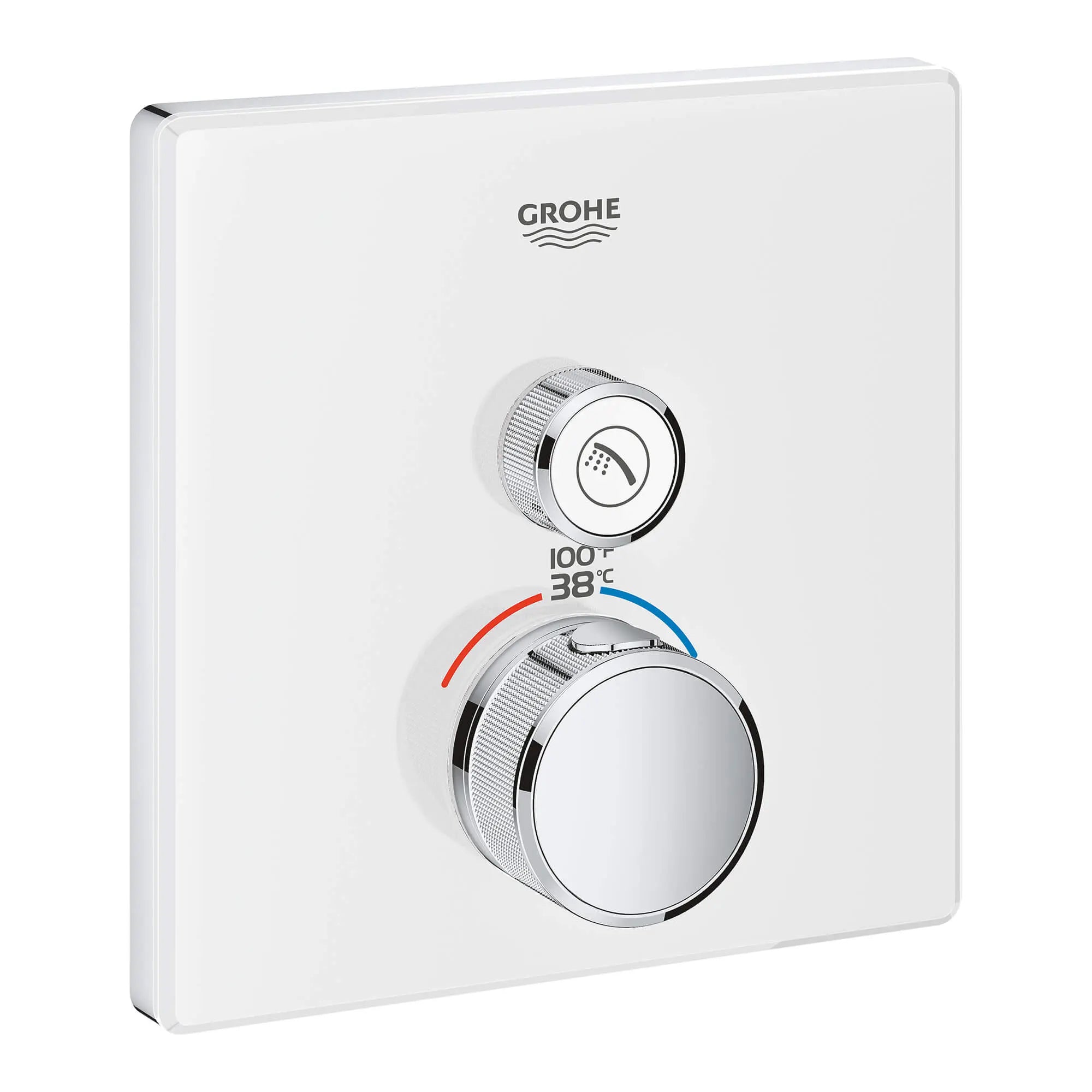 GrohTherm SmartControl Garniture de valve thermostatique à fonction simple avec module de commande // BLANC LUNAIRE // 14763_29163ls0-grohtherm-smartcontrol-single-function-thermostatic-trim-with-control-module-moon-white_0_CDNwebp.webp