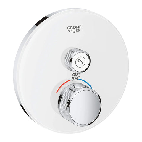 GrohTherm SmartControl Garniture de valve thermostatique à fonction simple avec module de commande - Blanc lunaire