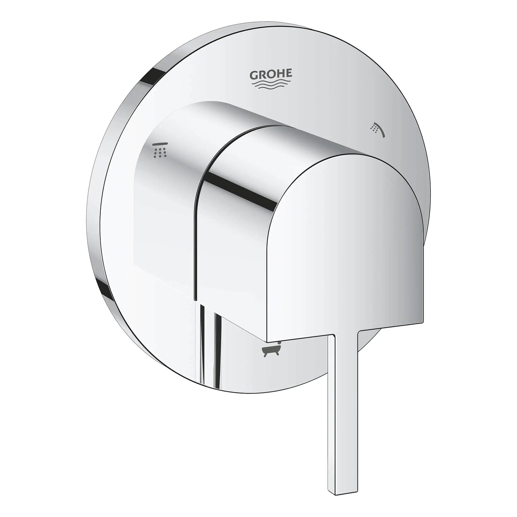 Plus Garniture d’inverseur à trois voies // CHROME STARLIGHT GROHE // 14784_29222003-grohe-plus-3-way-diverter-trim-starlight-chrome_0_CDNwebp.webp