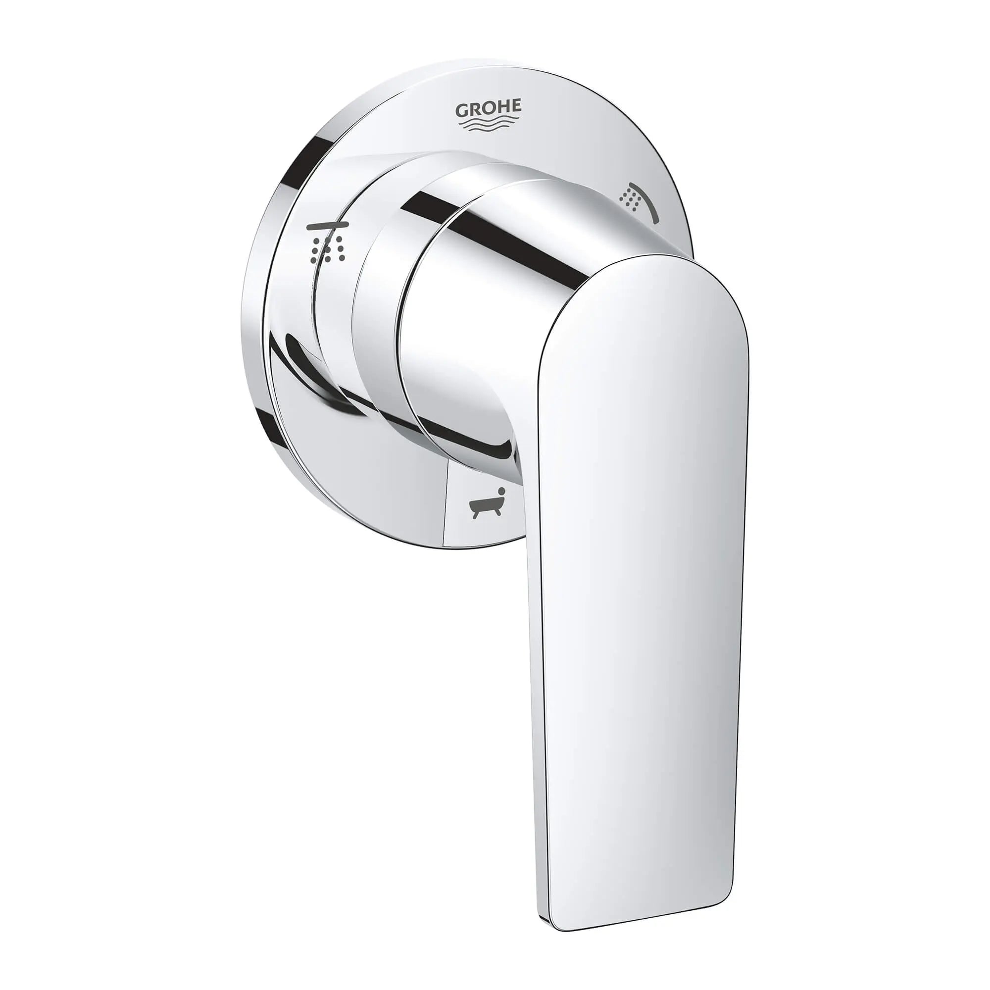 Garniture pour Inverseur à 3 voies // CHROME STARLIGHT GROHE // 14798_29301000-defined-3-way-diverter-trim-starlight-chrome_0_CDNwebp.webp