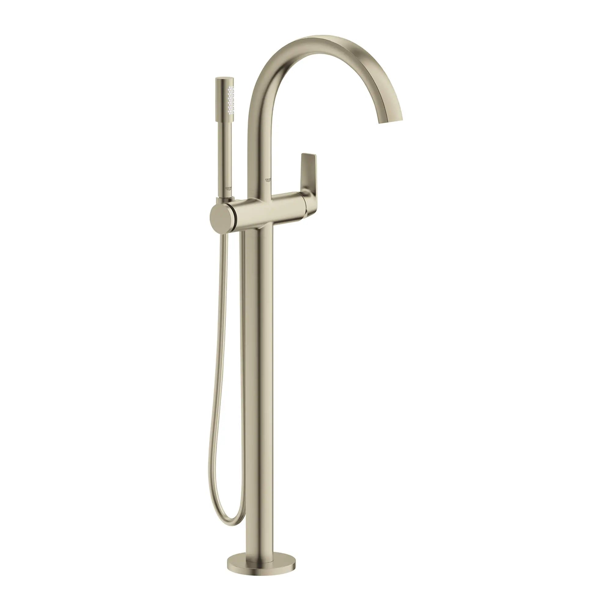 Robinet de baignoire autoportante à poignée simple avec douchette 6.6 L/min (1,75gpm) // NICKEL BROSSÉ INFINITYFINISH // 14800_29302en0-defined-single-lever-bathtub-faucet-floor-mounted-brushed-nickel-infinityfinish_0_CDNwebp.webp
