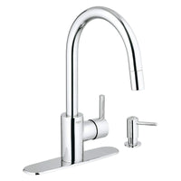 [30126000] Single-Handle Pull Down Kitchen Faucet Dual Spray 1.75 GPM - GROHE StarLight Chrome