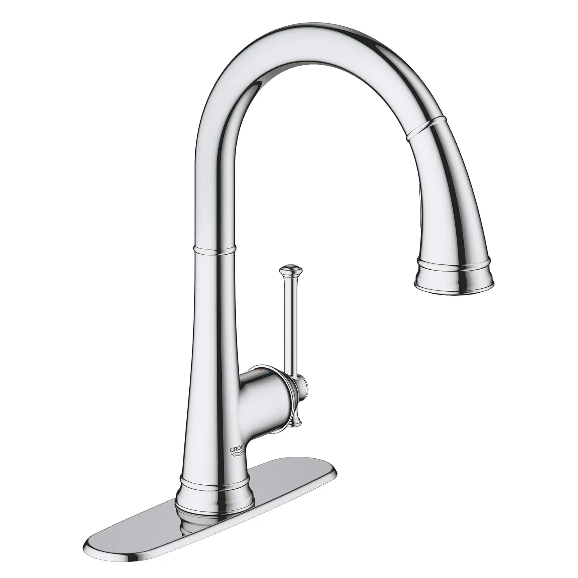 Joliette Robinet à douchette rétractable double jet // CHROME STARLIGHT GROHE // 14872_30210001-joliette-single-handle-kitchen-faucet-starlight-chrome_0_CDNwebp.webp