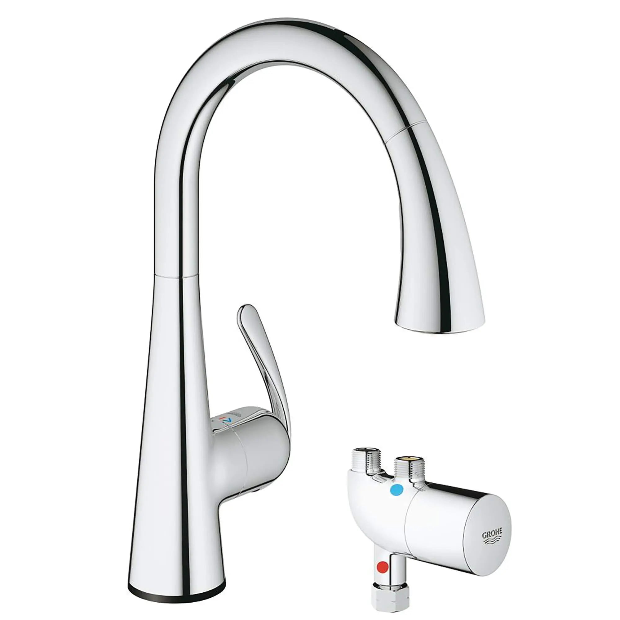 Ladylux³ Touch Évier B.Haut Dou.Ex. Us // CHROME STARLIGHT GROHE // 14897_30226000-Ladylux3_Cafe_Touch-Pull-Down_Kitchen_Faucet_with_Touch_Technology_0_CDNwebp.webp