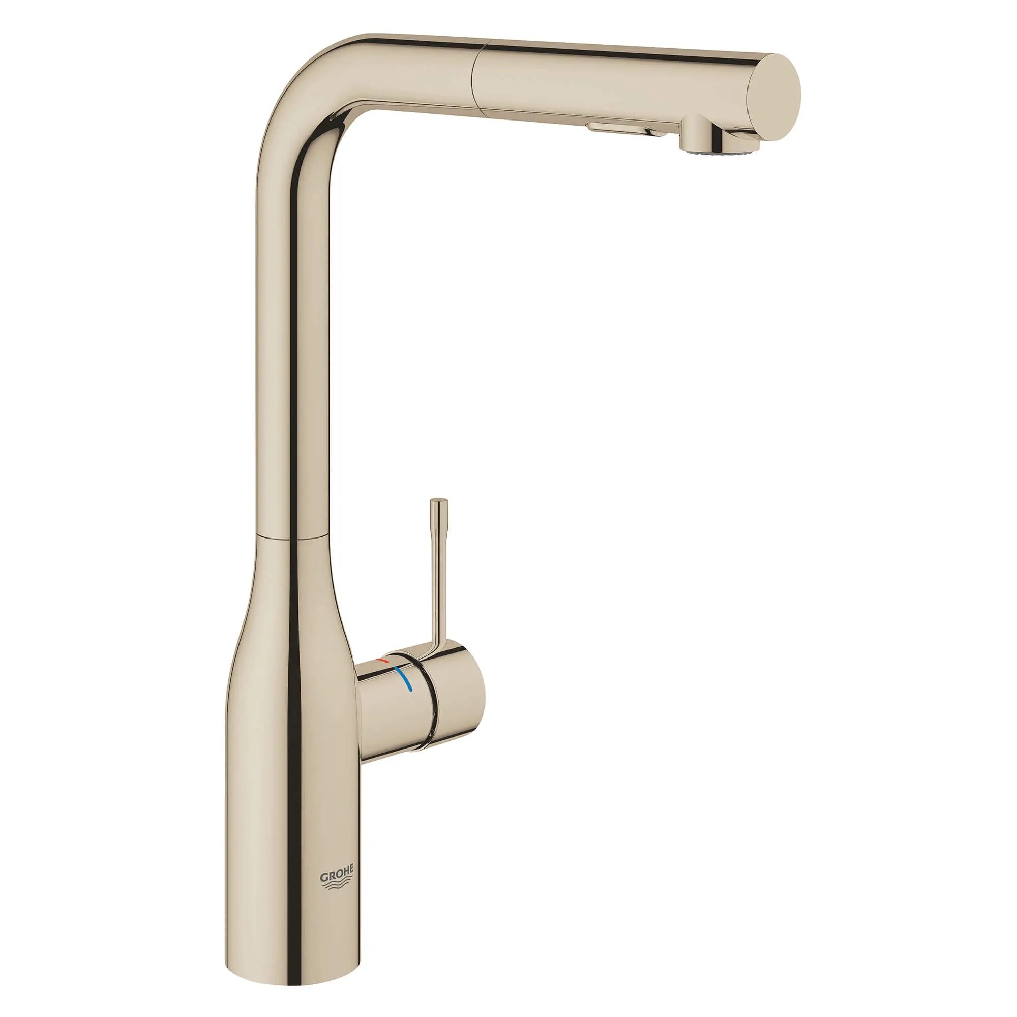 Robinet de cuisine rétractable à poignée simple et double jet 6,6 L/min (1,75 gpm) // NICKEL POLI  INFINITYFINISH // 14900_30271be0-essence-single-handle-kitchen-faucet-polished-nickel_0_CDNwebp.webp