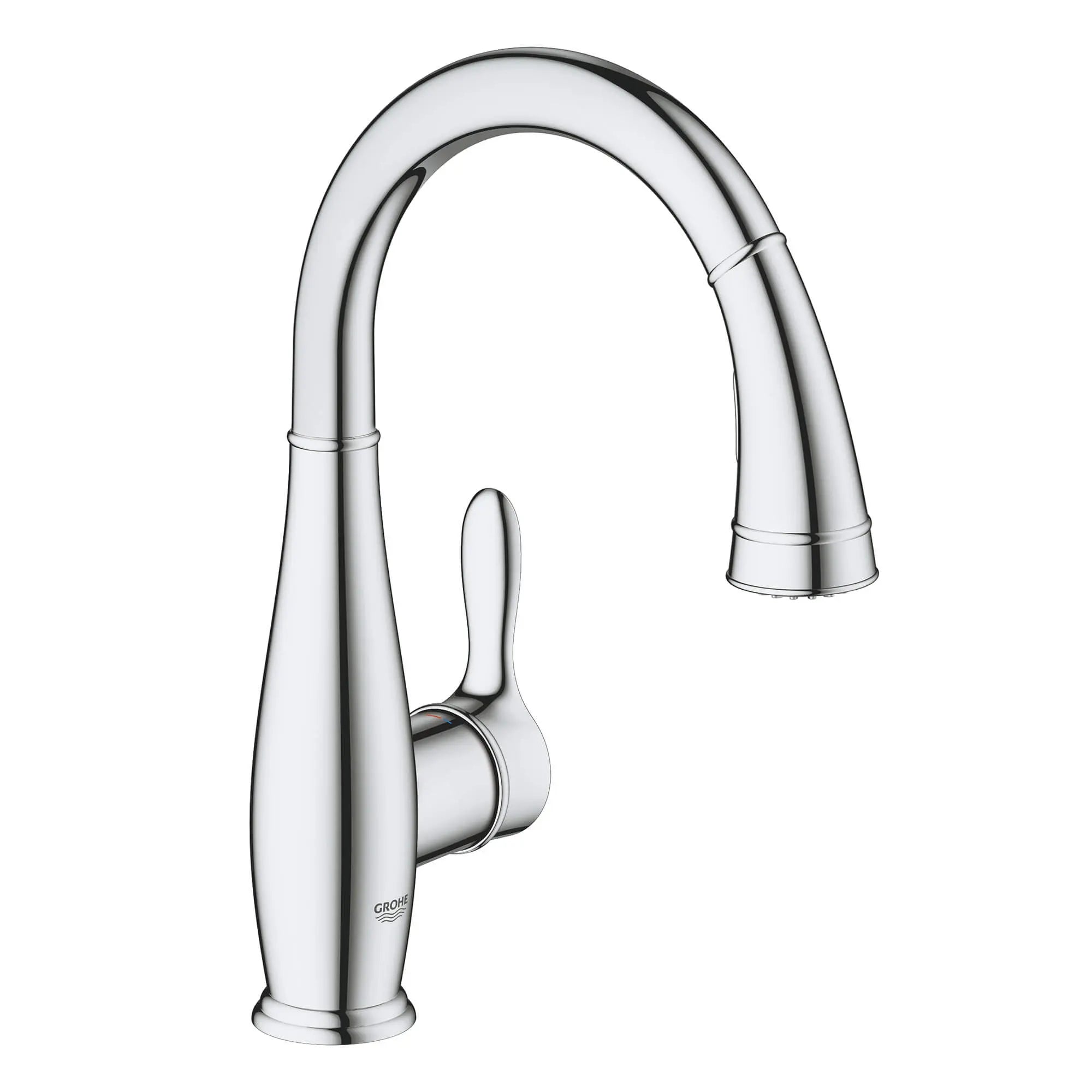 Parkfield Robinet à douchette rétractable double jet pour évier secondaire // CHROME STARLIGHT GROHE // 14916_30296001-parkfield-single-handle-kitchen-faucet-starlight-chrome_0_CDNwebp.webp