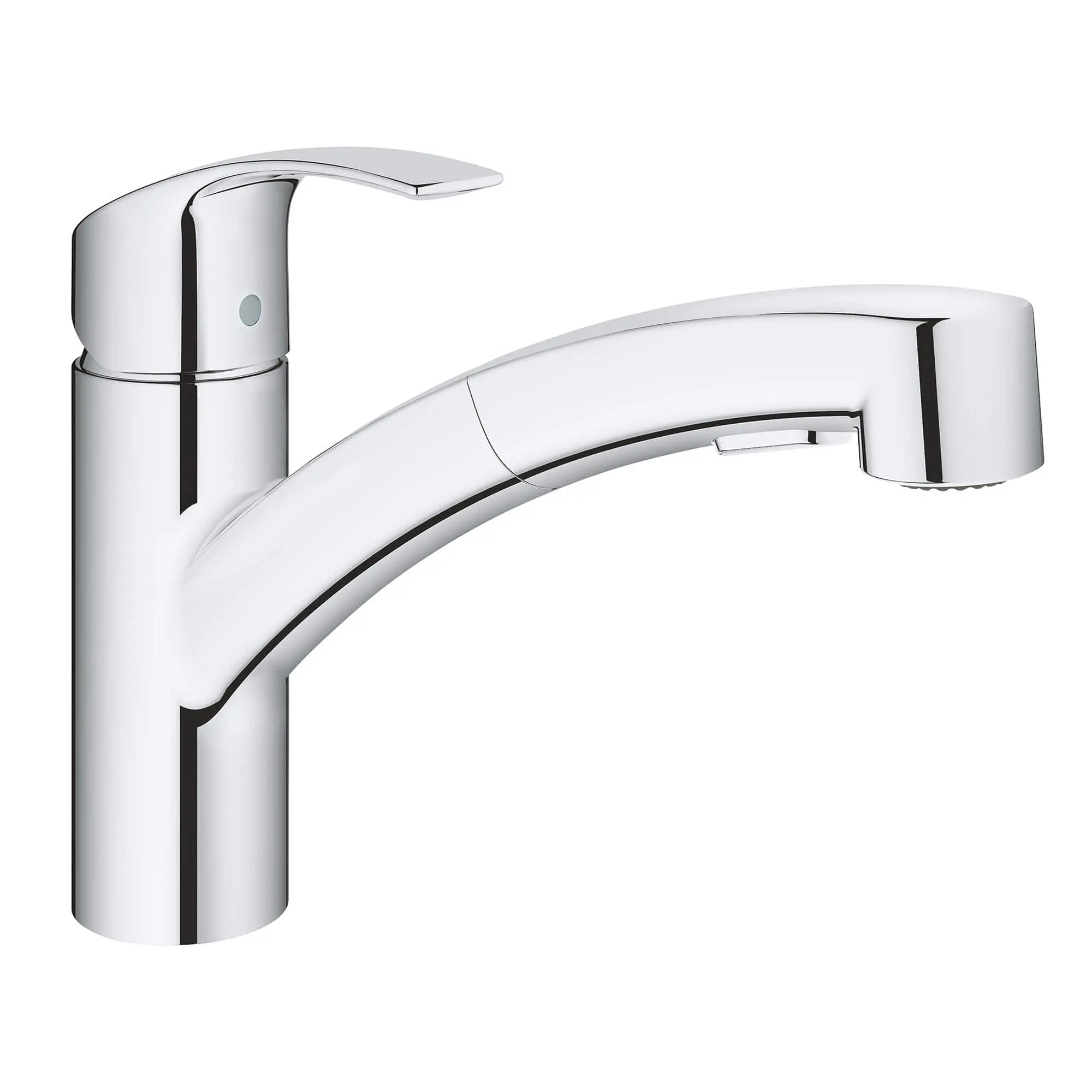 Eurosmart Robinet de cuisine rétractable à poignée simple et double jet 6,6 L/min (1,75 gpm) // CHROME STARLIGHT GROHE // 14921_30306000-eurosmart-single-handle-kitchen-faucet-starlight-chrome_0_CDNwebp.webp