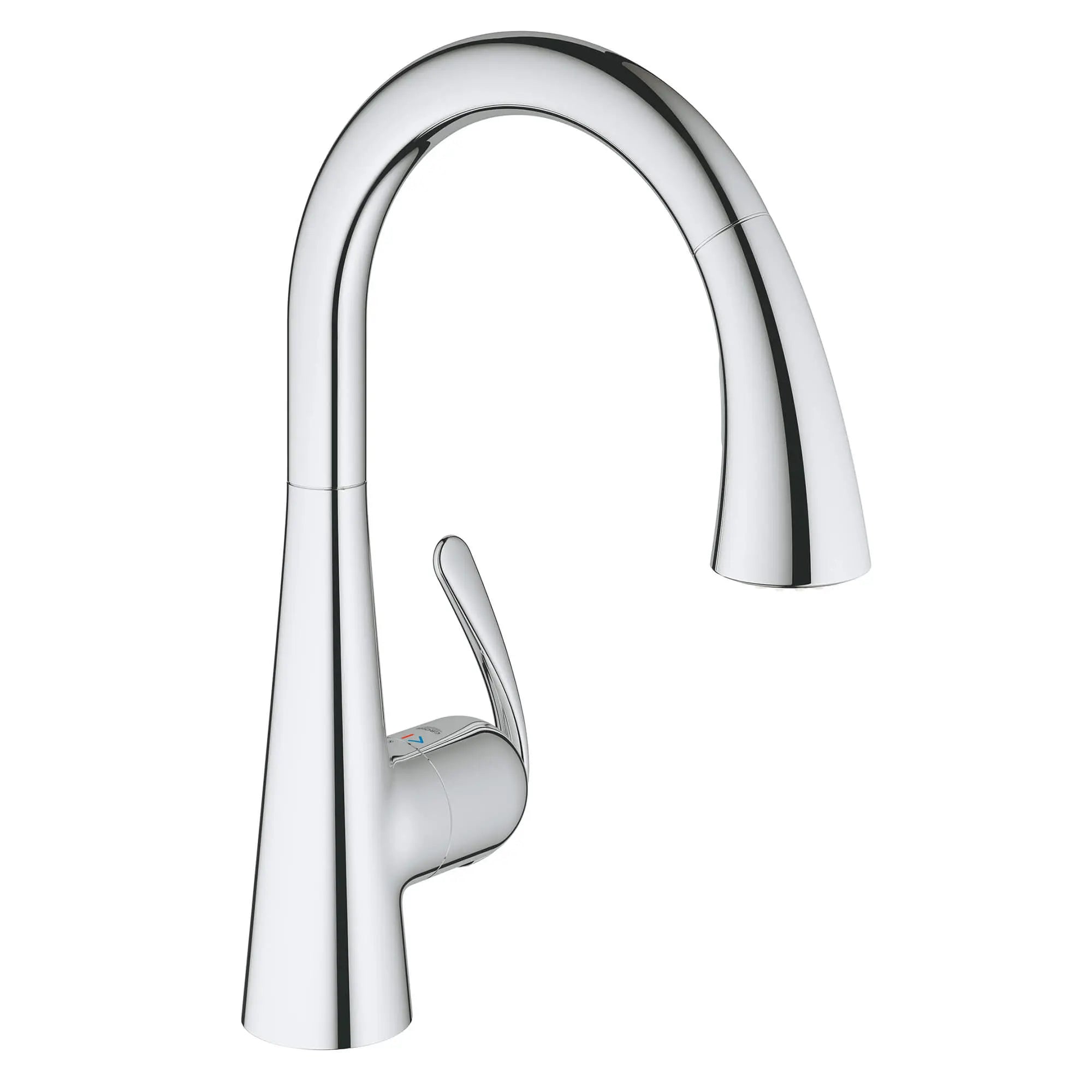 LadyLux³ Café Robinet à douchette rétractable double jet pour évier principal avec commande au pied // CHROME STARLIGHT GROHE // 14924_30313000-ladylux-foot-control-single-handle-kitchen-faucet-starlight-chrome_0_CDNwebp.webp