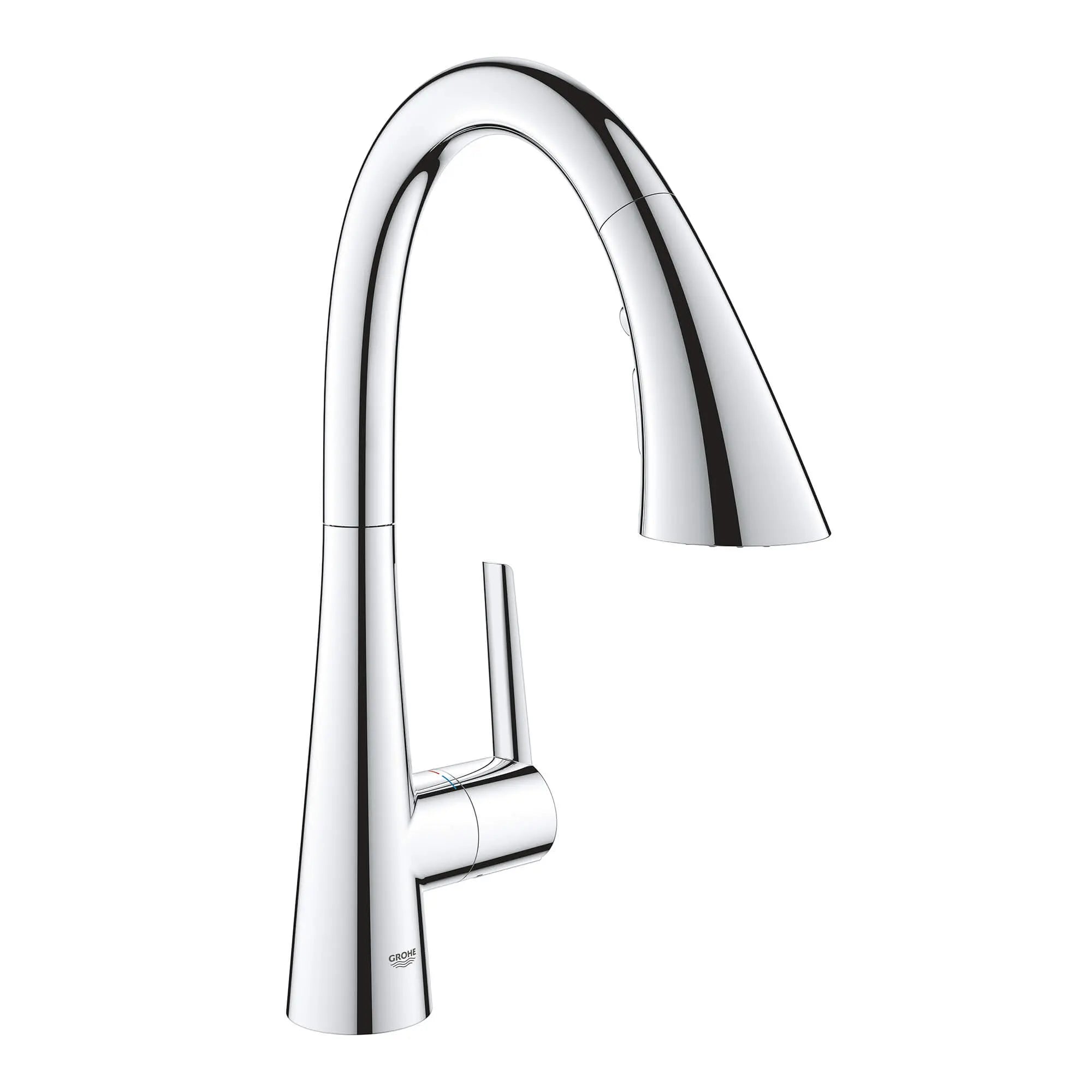 Robinet de bar rétractable à poignée simple et triple jet 6,6 L/min (1,75 gpm) // CHROME STARLIGHT GROHE // 14947_30368002-ladylux-single-handle-kitchen-faucet-starlight-chrome-3_0_CDNwebp.webp