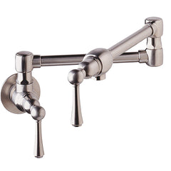 [31041SD0] 2-Handle Wall Mount Pot Filler - Stainless Steel