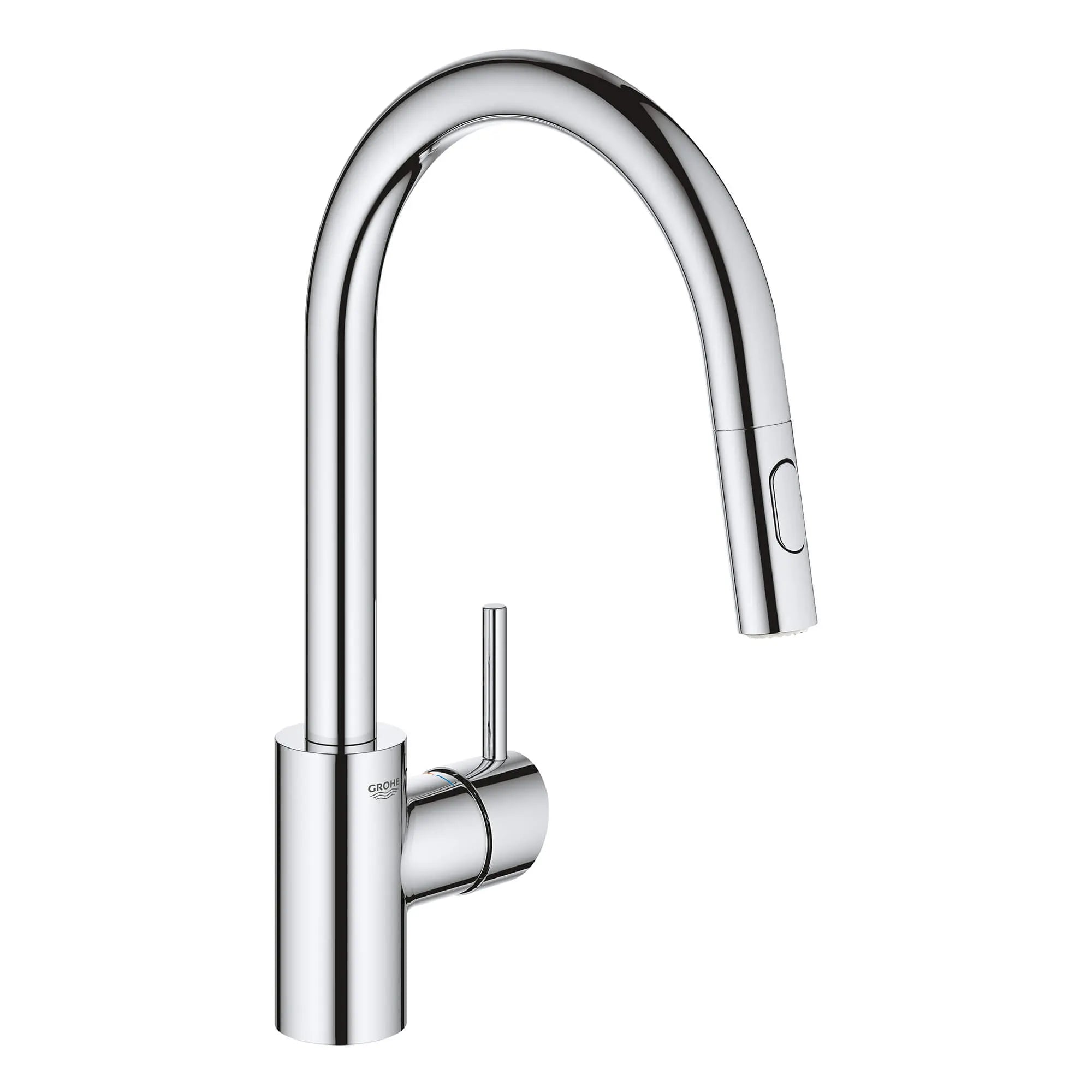 Robinet de cusine rétractable à poignée simple et double jet 5,7 L/min (1,5 gpm)  // CHROME STARLIGHT GROHE // 15012_3134910e-concetto-single-handle-kitchen-faucet-starlight-chrome_0_CDNwebp.webp