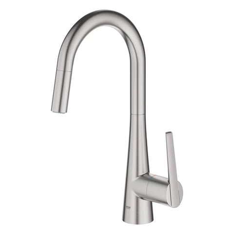 Robinet de cusine rétractable à poignée simple et double jet 6,6 L/min (1,75 gpm) - SuperAcier InfinityFinish