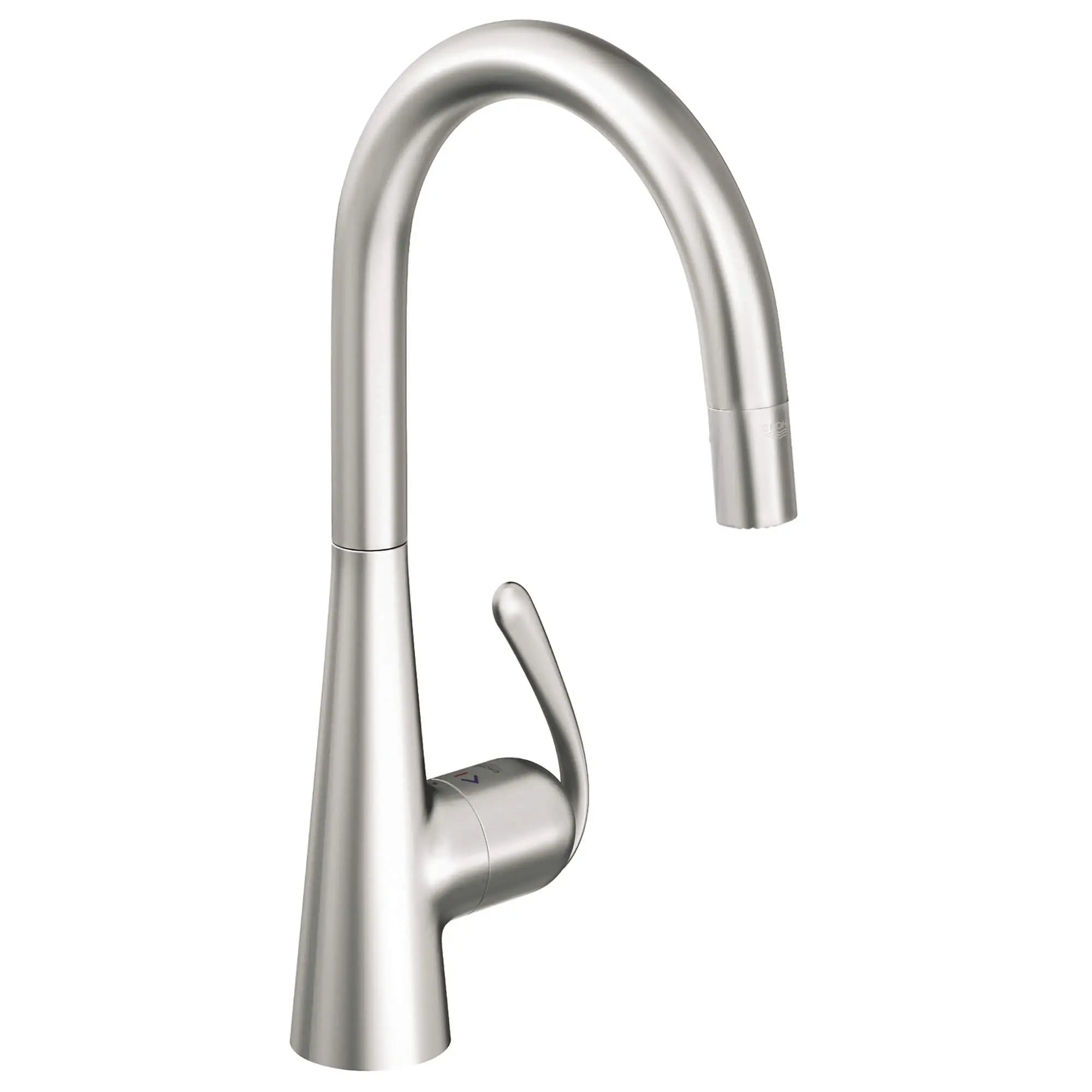 GROHE Zedra Pro Robinet à douchette rétractable double jet pour évier principal // INOX // 15126_32226sd0-ladylux3-pro-single-handle-kitchen-faucet-grohe-realsteel_0_CDNwebp.webp
