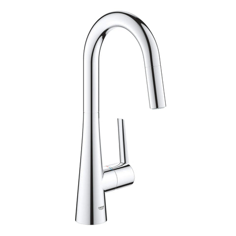 Robinet pour évier d'appoint, à poignée simple, tête de pulvérisation coulissante, à jet double 6,6 L/min (1,75 gpm) - Chrome StarLight GROHE