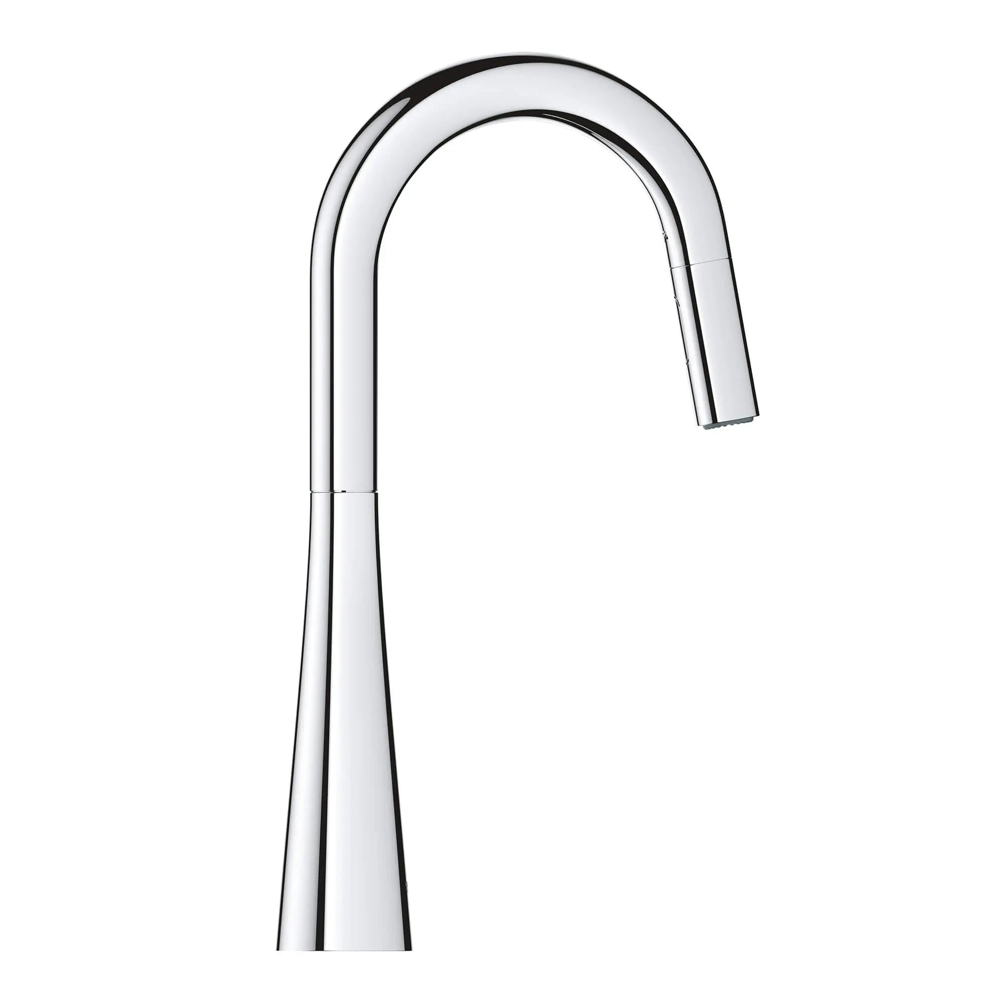 Robinet pour évier d'appoint, à poignée simple, tête de pulvérisation coulissante, à jet double 6,6 L/min (1,75 gpm) // CHROME STARLIGHT GROHE // 15136_32283003-ladylux-single-handle-kitchen-faucet-starlight-chrome-5_0_CDNwebp.webp