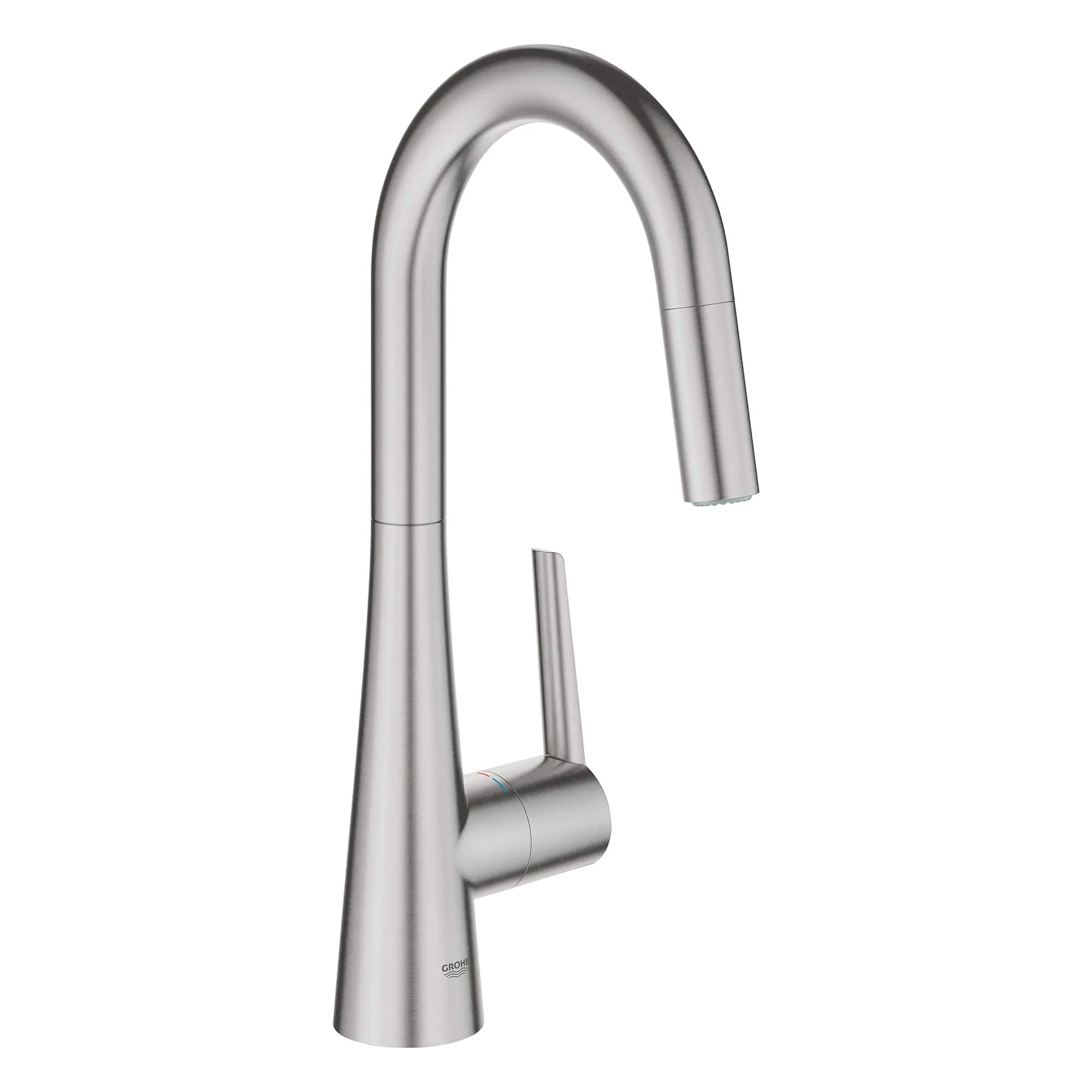 Robinet pour évier d'appoint, à poignée simple, tête de pulvérisation coulissante, à jet double 6,6 L/min (1,75 gpm) // SUPERACIER INFINITYFINISH // 15143_32283dc3-ladylux-single-handle-kitchen-faucet-supersteel-infinityfinish_0_CDNwebp.webp