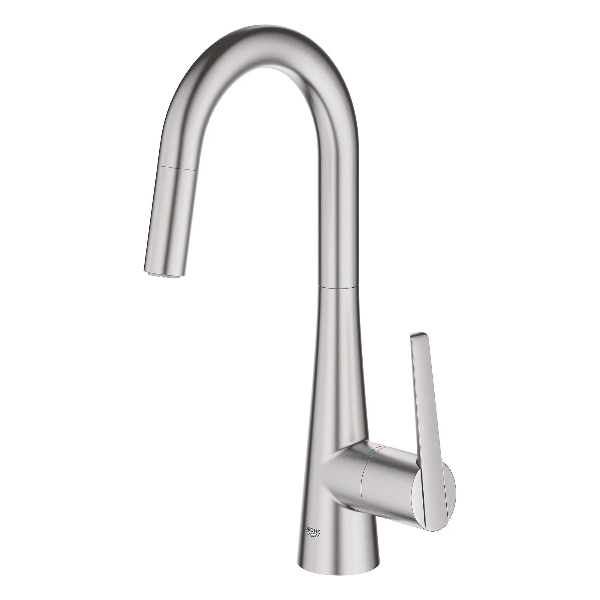 Robinet pour évier d'appoint, à poignée simple, tête de pulvérisation coulissante, à jet double 6,6 L/min (1,75 gpm) // SUPERACIER INFINITYFINISH // 15144_32283dc3-ladylux-single-handle-kitchen-faucet-supersteel-infinityfinish-2_0_CDNwebp.webp