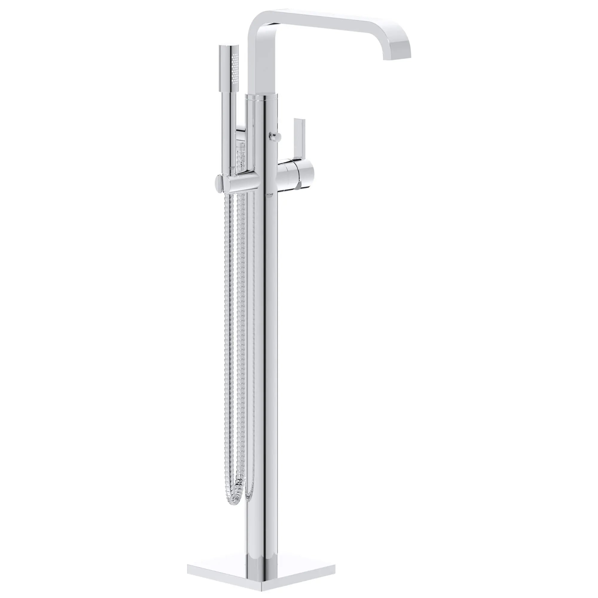 Robinet de baignoire à poignée unique // CHROME STARLIGHT GROHE // 15219_32754001-allure-floor-standing-tub-filler-starlight-chrome_0_CDNwebp.webp