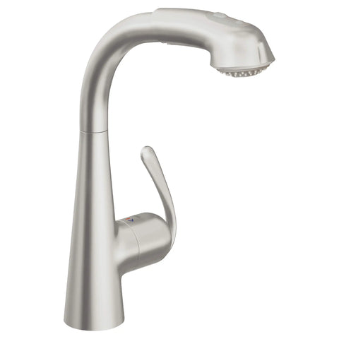 Ladylux³ Plus Robinet à douchette rétractable double jet pour évier principal - SuperAcier InfinityFinish