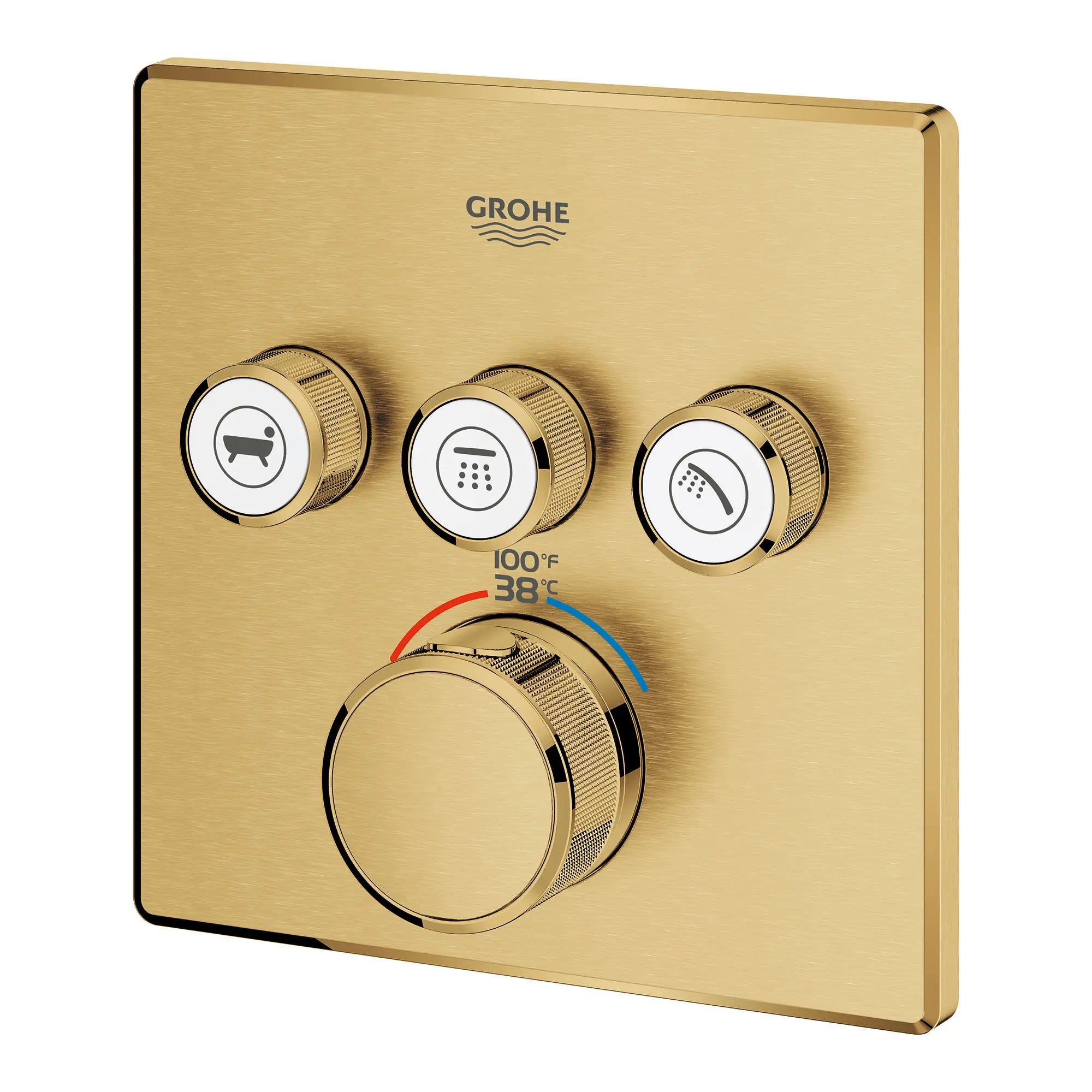 GrohTherm SmartControl Garniture de valve thermostatique à fonction triple // AUBE FRAÎCHE BROSSÉ // 153538_29142GN0_2_0_CDNwebp.webp