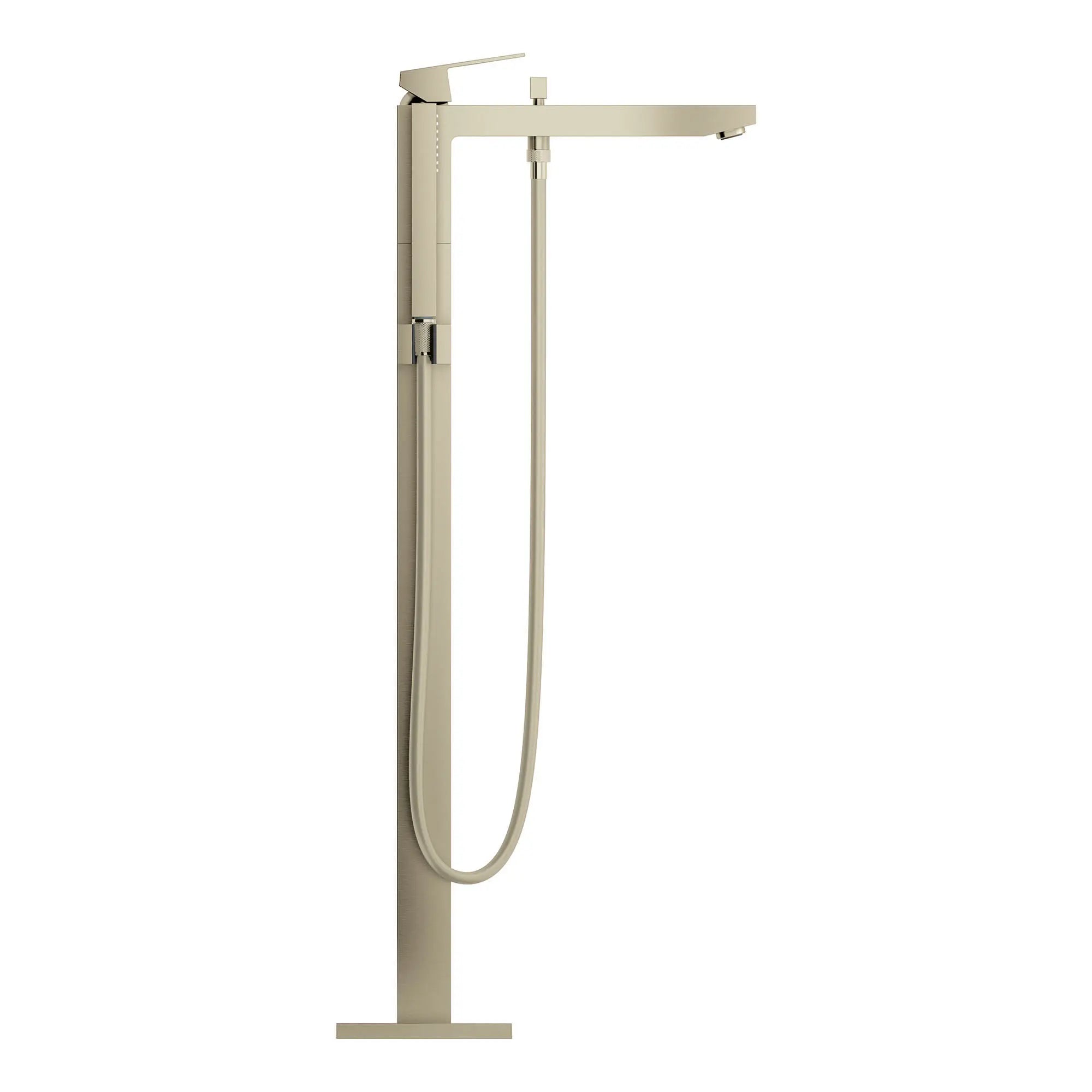 Robinet de baignoire autoportant à poignée simple avec douchette à 6,6 L/min (1,75 gpm) // NICKEL BROSSÉ INFINITYFINISH // 153614_23672EN1_1_0_CDNwebp.webp