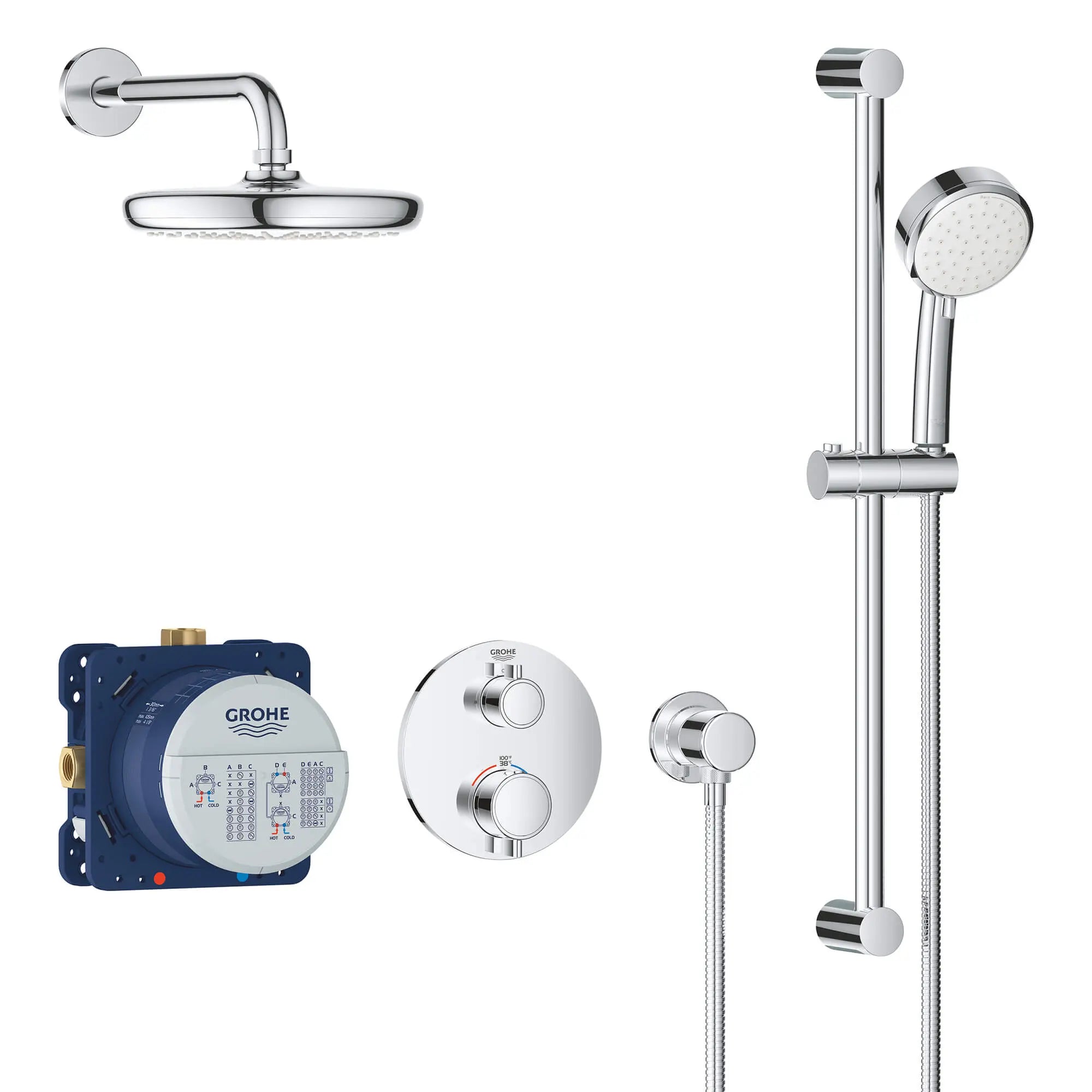 Ensemble de douche // CHROME STARLIGHT GROHE // 15382_34745000-grohtherm-cube-shower-set-with-tempesta-210-starlight-chrome-2_0_CDNwebp.webp
