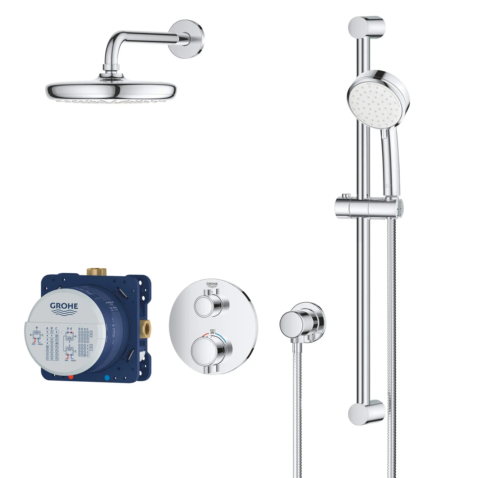 Ensemble de douche // CHROME STARLIGHT GROHE // 15383_34745000-grohtherm-cube-shower-set-with-tempesta-210-starlight-chrome-3_0_CDNwebp.webp