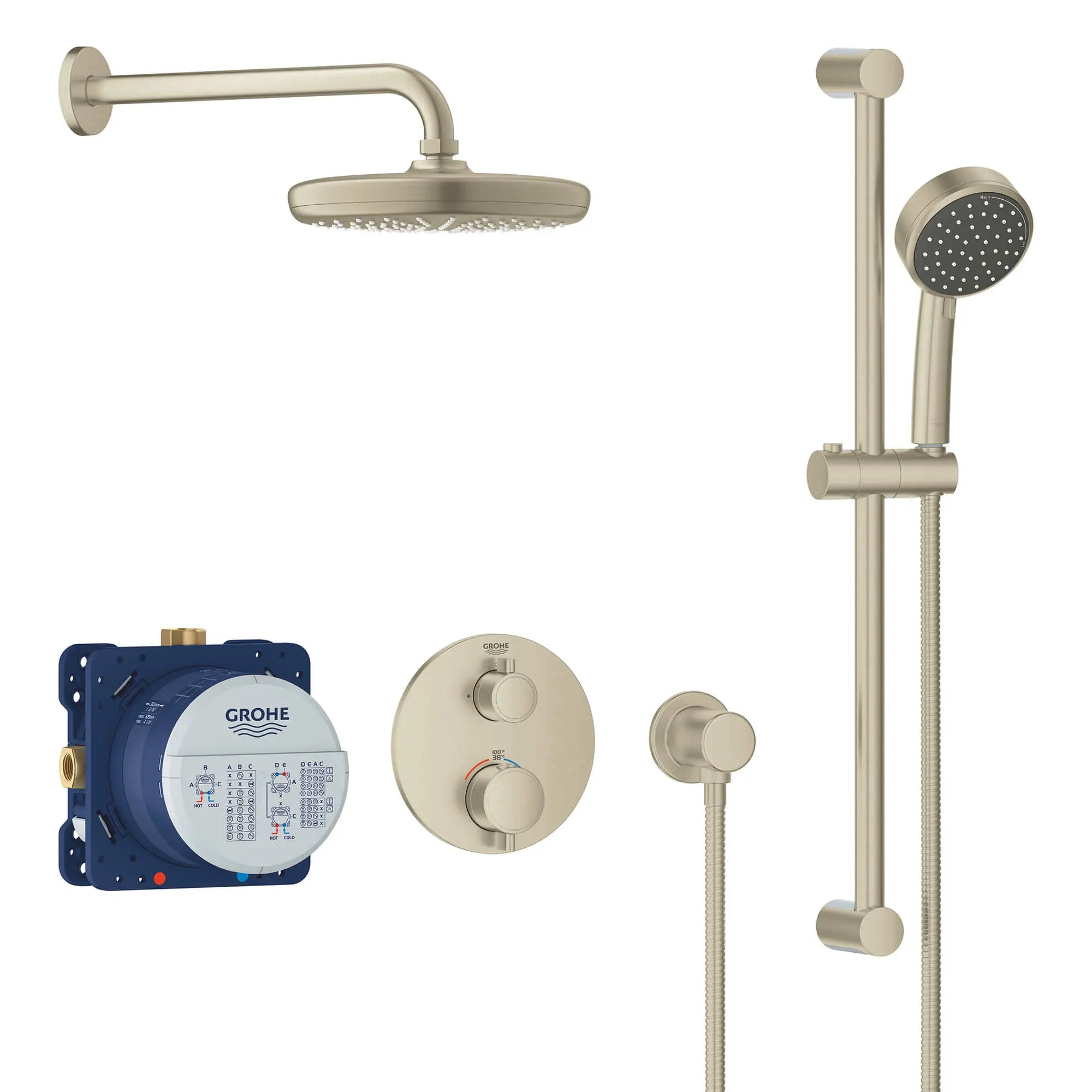 Ensemble de douche // NICKEL BROSSÉ INFINITYFINISH // 15386_34745en0-grohtherm-cube-shower-set-with-tempesta-210-brushed-nickel-infinityfinish_0_CDNwebp.webp