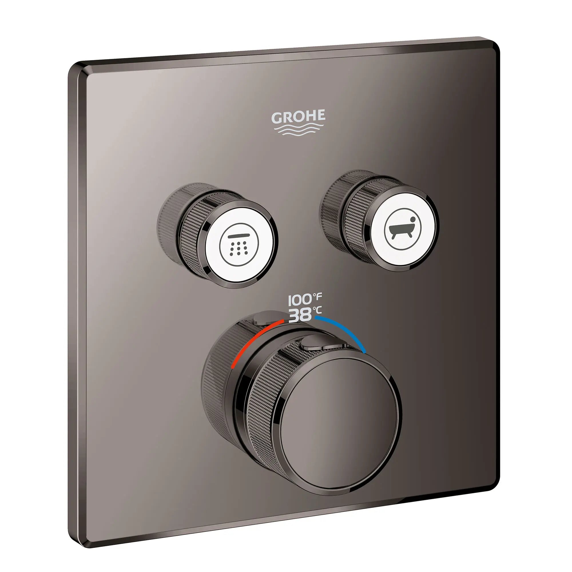 GrohTherm SmartControl Garniture de valve thermostatique à fonction double // GRAPHITE DUR // 154026_29141A00_0_CDNwebp.webp